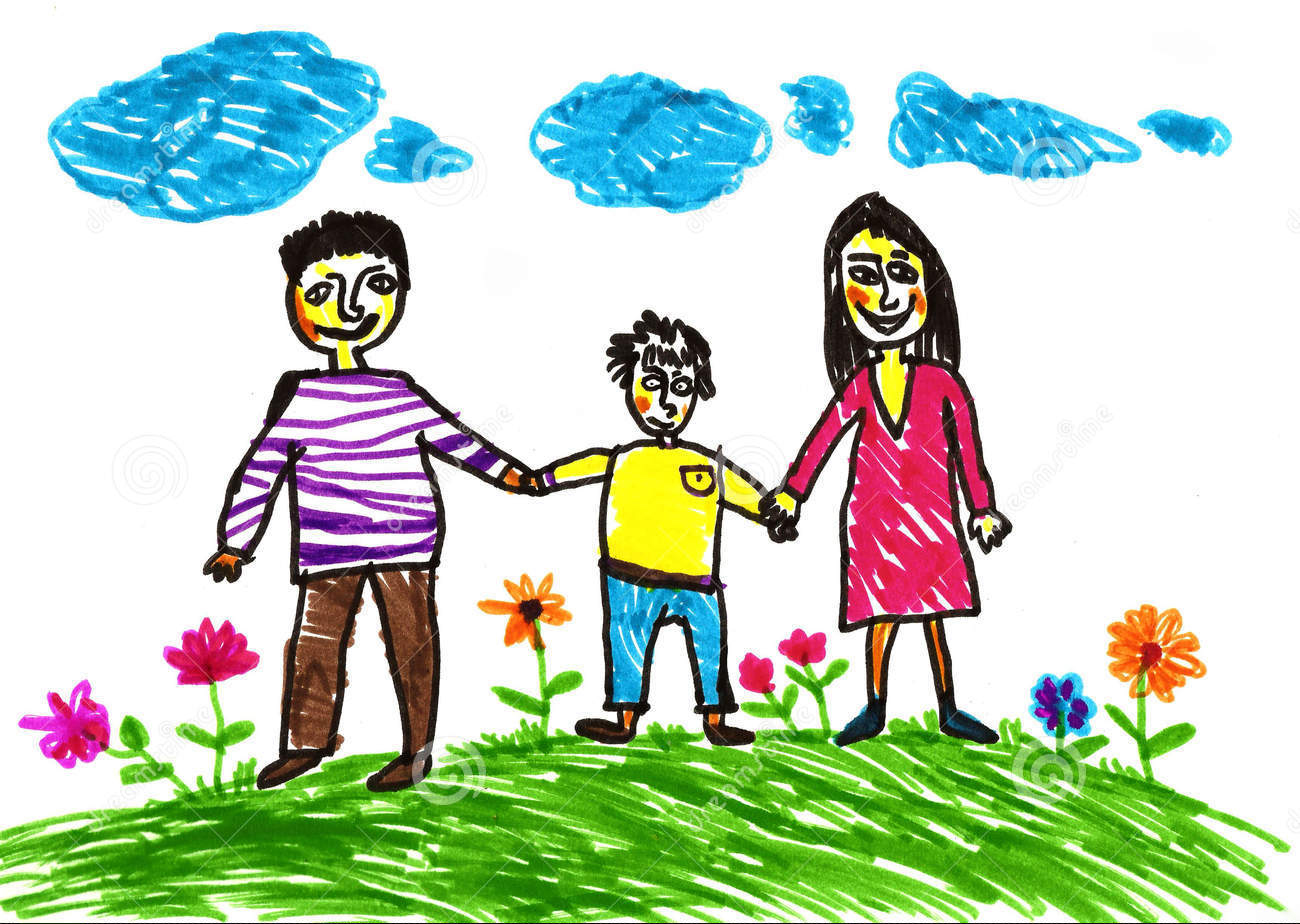 happy-family-kid-drawing-style-34714752.